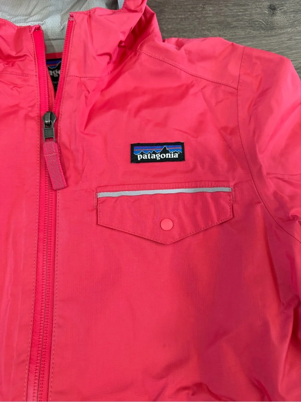 Patagonia Girls' Bright Pink Hooded Raincoat